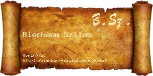Bierbaum Szilas névjegykártya
